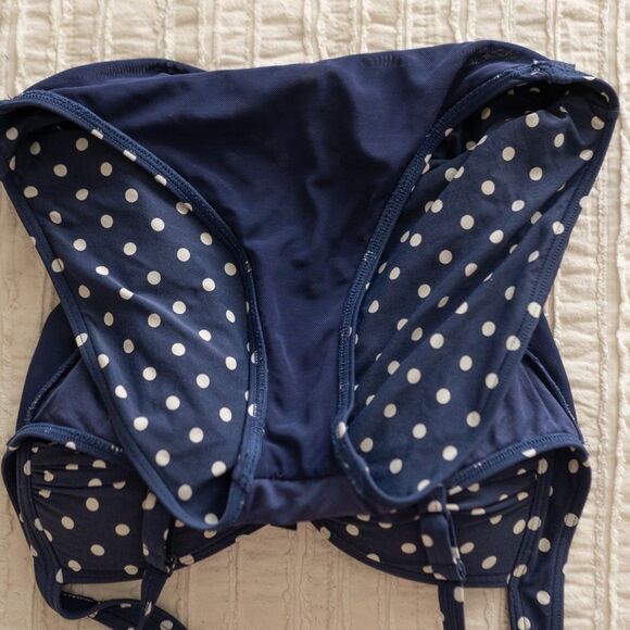 Bond-Eye Australia Nip Tuck Navy Polka-Dot One Piece Swimsuit size US6 - Picture 10 of 13